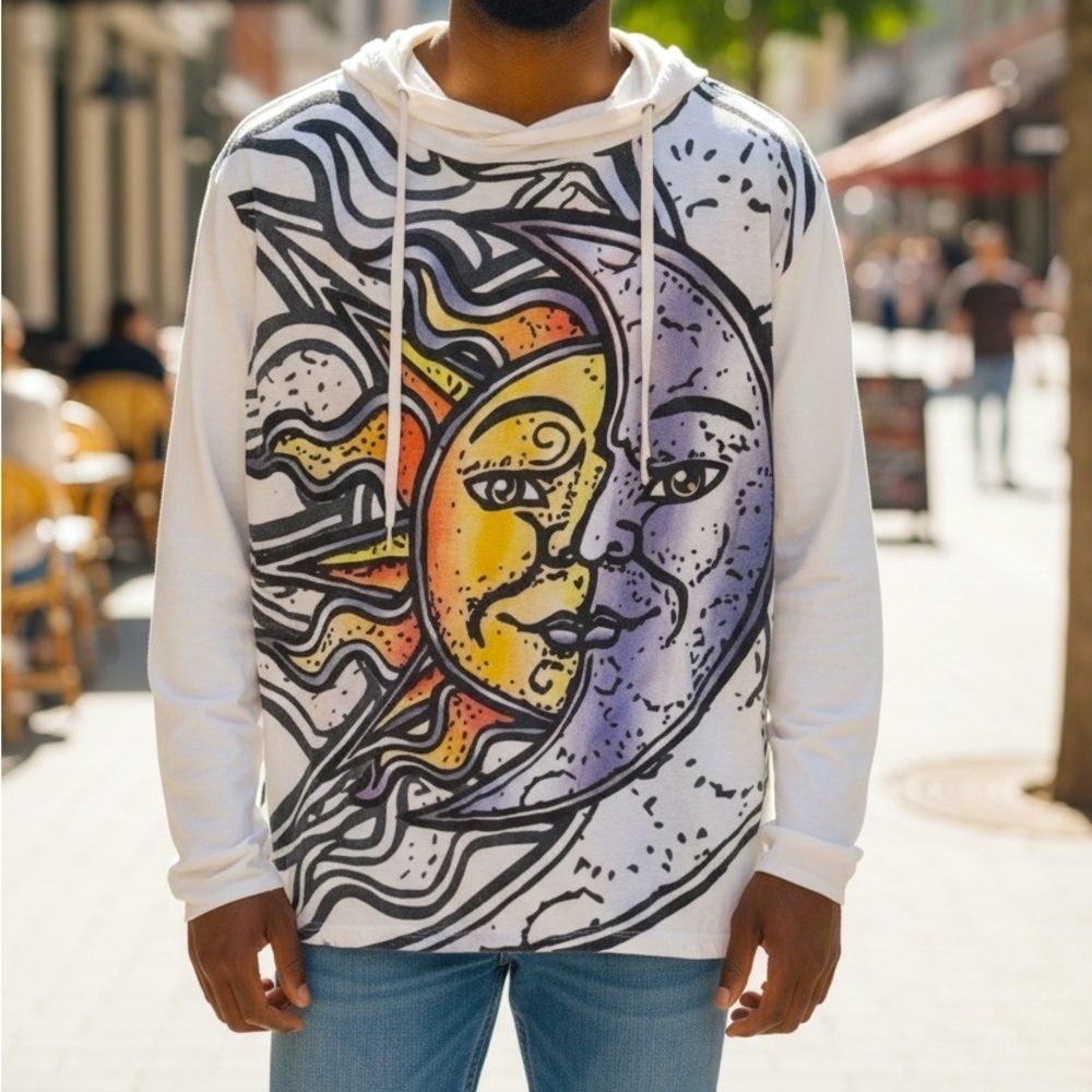 SURE Original Power By Moon Flower Sun & Moon Hoodie Y2K  Thailand